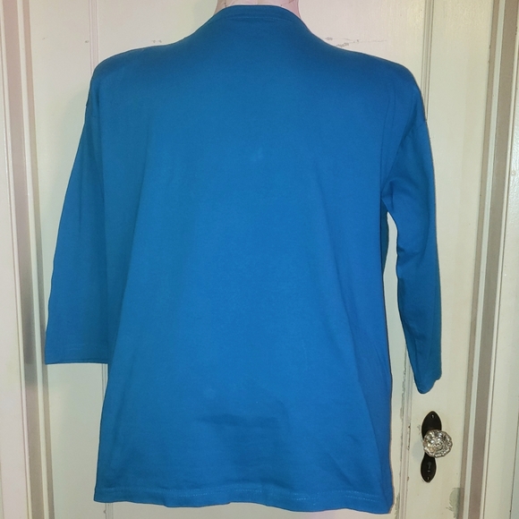 CH turquoise Southwestern 3/4 sleeve shirt 2X - Picture 3 of 6